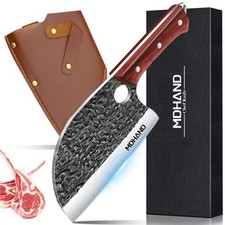 7" Butcher Knife Hand Forged Kitchen Knife Viking Chef Meat Cleaver w/ Sheath US
