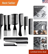 Versatile 10PC Hair Styling Comb Set - Perfect for All Hair Lengths & Styles