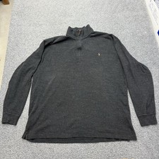 Polo Ralph Lauren 1/4 Zip Pullover Sweater Estate Rib Mens 2XLT Gray Tall