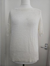 Wallis White Ivory Short Sleeve Womens Ladies Jumper Top UK M