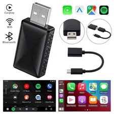 2-in-1 USB Wireless CarPlay Adapter for Android Auto Dongle Plug ＆ Play US