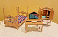 Vintage TOMY Dollhouse Bedroom Furniture Japa...