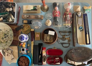 Large Mixed Job Lot of Antiques Vintage Collectibles & Curios Watches Silver etc