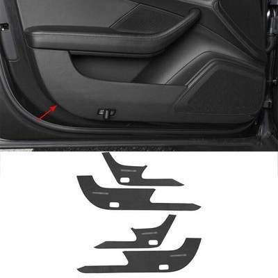 For Porsche Panamera 17-21 Black Leather Inner Door Anti-Kick Panel Cover Decor