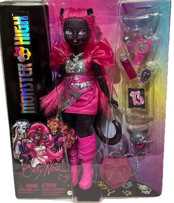 Monster High Catty Noir G3 Popstar Fashion Doll & Pet Cat Amulette, Beautiful!