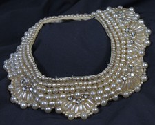 Vtg Baare  Beards Beaded Collar Japan Hand Made Ornate Estate Old Trim Lined