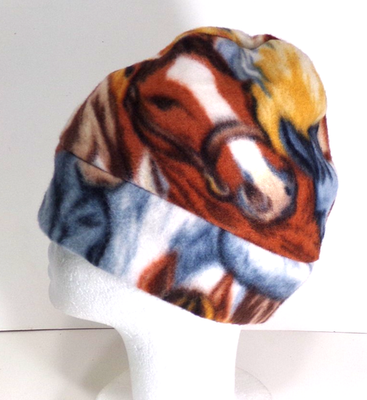 #ad #ad HORSE POLAR FLEECE BEANIE SKULL CAP STRETCHY WARM WINTER HAT h88cr $16.29