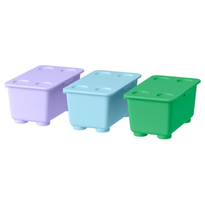   IKEA GLIS Box mit Deckel grün lila blau 17x10 cm 3 Stück NEU  