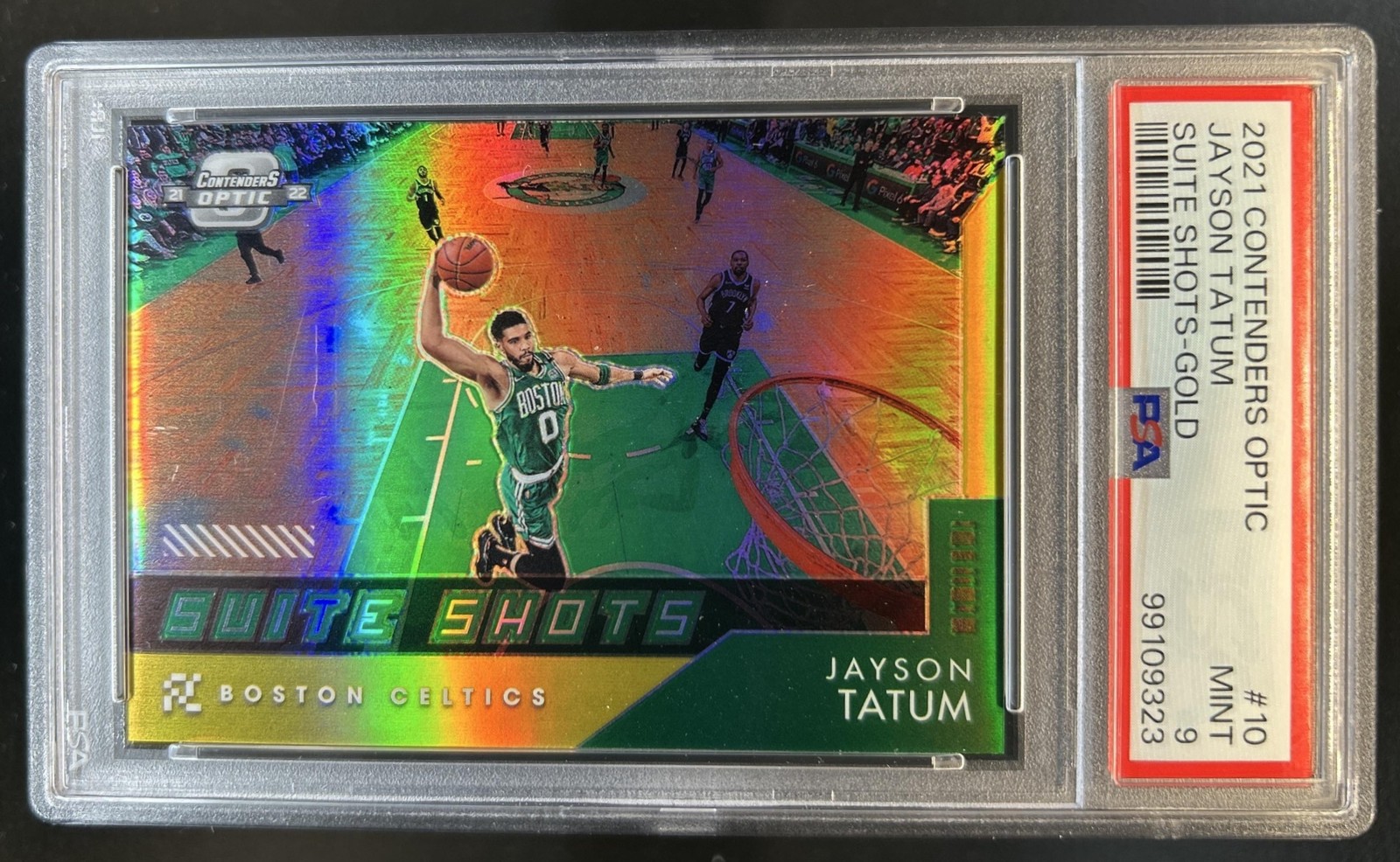 2021-22 Panini Contenders Optic Jayson Tatum Suite Shots Gold #/10 Celtics PSA 9