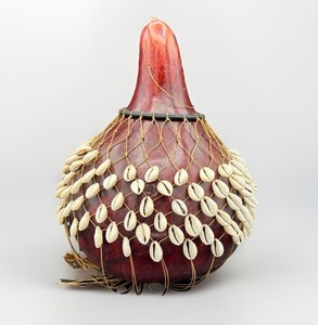 Large Hanging African Maasai Gourd Shaker with Cowrie Shells. Brings Good Luck!