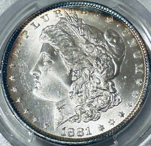 1881 P Morgan Silver Dollar PCGS MS64+ Better Date Morgan/Nice Rim Toning
