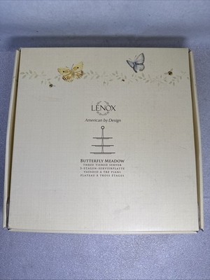 Lenox Butterfly Meadow 3-Tiered Server new