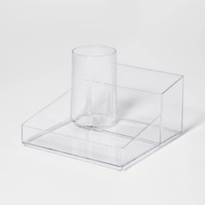 Bathroom Plastic Hair Accessory Vanity Organizer Clear - Brightroom: Countertop