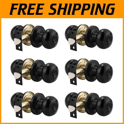 Easy-Install Keyless Privacy Lockset - 6 Pack, Modern Stainless Steel Knobs
