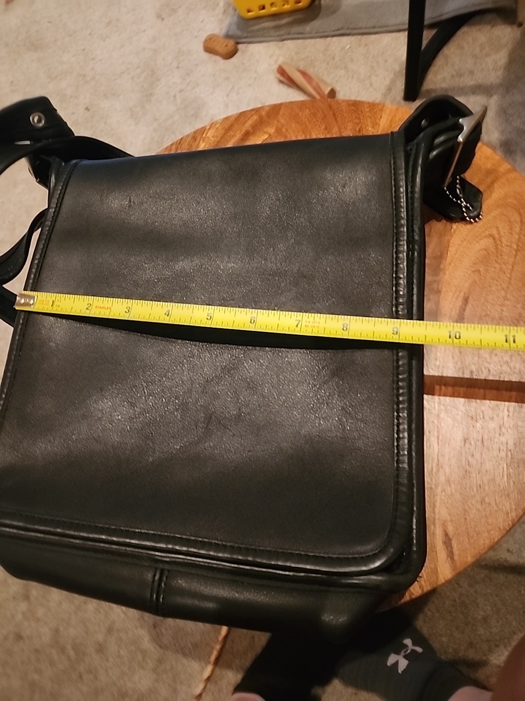 Coach 9144 Vintage Legacy Black Leather Messenger Flap Crossbody Bag. Purse thumbnail 14