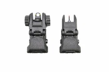 Foldable Iron Sights Flip-up Front and Rear Sight Fiber Optics Dual Aiming Mode