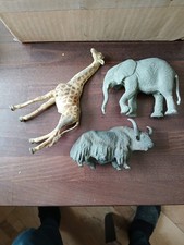 Konvolut Lineol Tiere, Yak Elefant Giraffe, Mitte 20. Jhd., Vintage