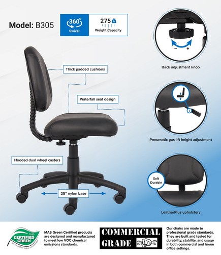 Silla de postura negra Boss - Imagen 3 de 3