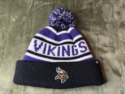 Minnesota Vikings Beanie Winter Hat Cap Youth Purple Black 47 Brand NFL Football