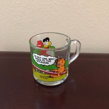 Vintage Mcdonalds 1980 Garfield & Odie on Seesaw Glass Coffee Mug