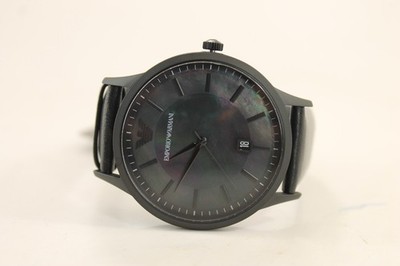 Emporio Armani Men's Renato Three-Hand Date Black-Tone Stainless Steel AR11276