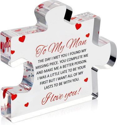 To My Man - Engraved Acrylic Block Puzzle 4.1 X 3.5 Inch Gifts for Him for Husba