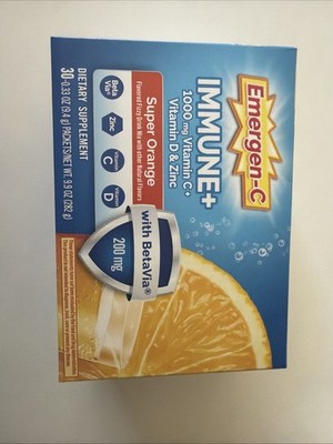 Emergen-C Immune Plus SUPER ORANGE Vit C + vit D & Zinc 30 packets