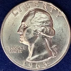 1963-D Washington Quarter 90% Silver Choice BU