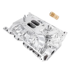 Dual Plane Polished Aluminum Intake Manifold Satin 7105 For Ford 352 360 390