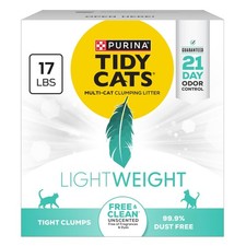 Purina Tidy Cats LightWeight  Free and Clean Unscented, Multi-Cat, Clumping