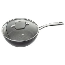 Stellar Rocktanium SP48 24cm Non-Stick Sauté Pan Glass Lid QuanTanium Non-Stick