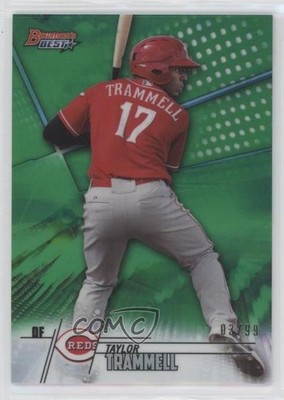 2018 Bowman's Best Top Prospects Green Refractor 3/99 Taylor Trammell #TP-19 v1x