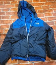 The North Face Boys Reversible Blue Jacket Hooded Sz 5 Play