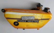 OEM 1971 YAMAHA DT1 OIL TANK SIDE PANEL FRAME COVER W/ EMBLEM 250 ENDURO DT DT1F