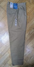 Dockers Pants Womens 10M Tan Classic Khakis Pleated Tapered Leg NWT