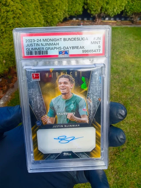 2023-24 Topps Midnight Justin Njinmah Glimmer Graphs Daybreak RC Auto 5/5 Rookie