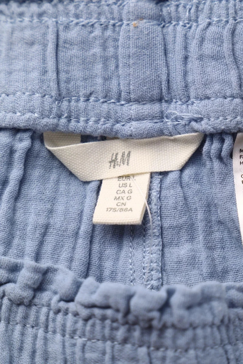H&M Pantalón Jogger Muselina L Azul