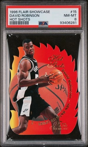 1996-97 Flair Showcase Hot Shots David Robinson #15 Die-Cut Insert PSA 8 Spurs