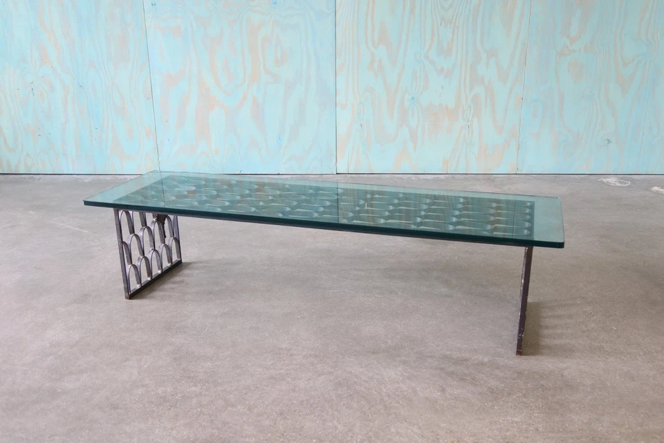 1960-е Paul Evans Studio Loop журнальный столик рыбные весы позолота - Изображение 3 из 4