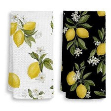 Lemon Floral Kitchen Towels, Lemon Gifts Decorative Kitchen Dish Towel, Rusti...
