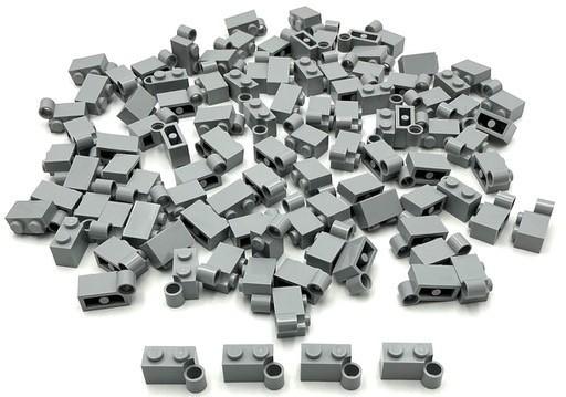 Lego 100 New Light Bluish Gray Hinge Bricks Building Blocks 1 x 4 Swivel Bases