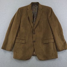 Lauren Ralph Lauren Blazer Mens 41R Brown Faux Suede Paisley Lined Sport Coat