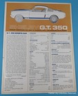 (Original) 1966 Ford Shelby G.T. 350 Sports Car Brochure Two Sided Spec Sheet — photo 1