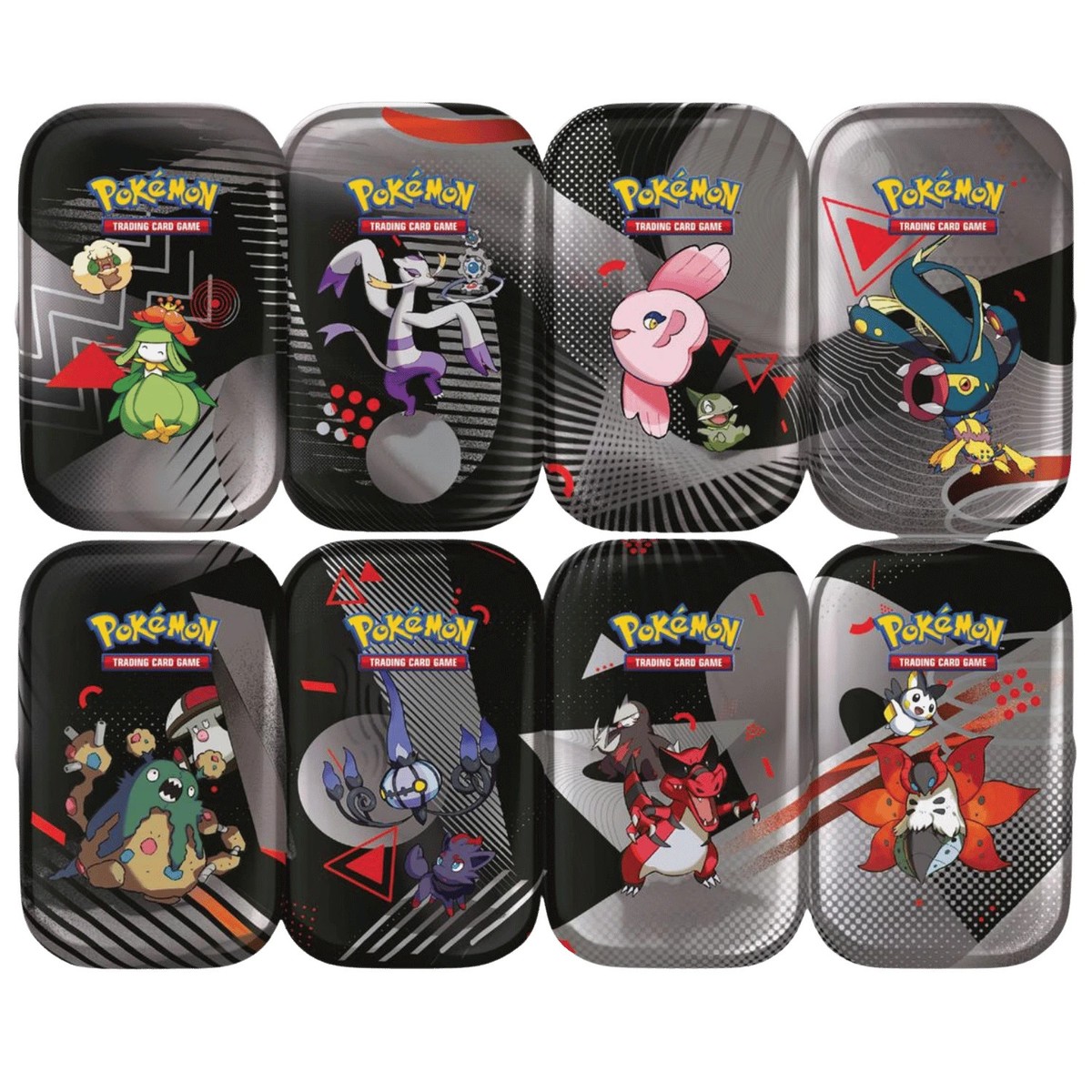 Pokemon TCG SV10.5 Black Bolt & White Flare Unova Mini Tin Display