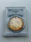 2002 American Silver Eagle Graded PCGS MS68 Monster Toning Toned Coin