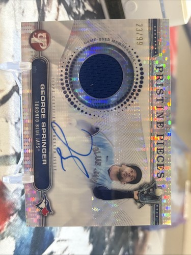 2024 Topps Pristine Pieces Autograph Relic George Springer Blue Jays Auto /99