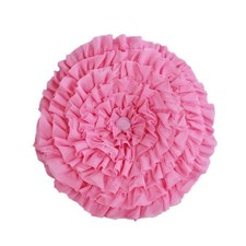 Ruffled Round Princess Girls Floral D cor Throw Pillow, Pink