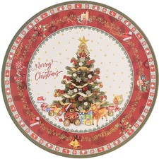 Clayre & Eef Platzteller 65760 Ø 33 cm Rot Beige Landhausstil Weihnachtlich
