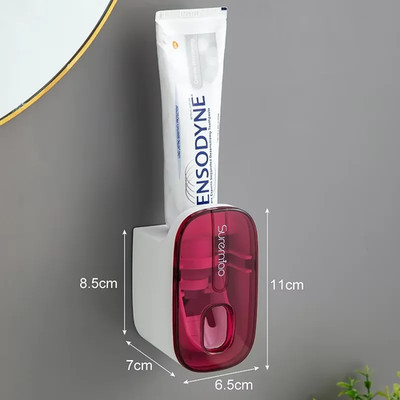 Wall Mounted Toothbrush Holder with Automatic Toothpaste Dispenser Toothpaste Sq