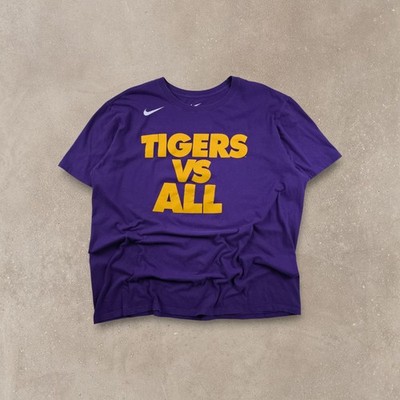 Vintage Nike Tigers VS All NCAA T-Shirt Purple Gold | 2010s Team Apparel